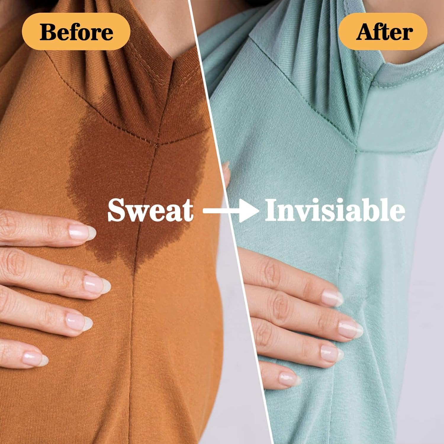 Underarm Sweat Pads - 100 Pack (50 Pairs) Armpit Pads for Women and Men, Disposable Sweat Protection Underarm Fight Hyperhidrosis Non Visible, Comfortable Unflavored